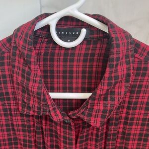 Sanctuary red and black flannel button down shirt
